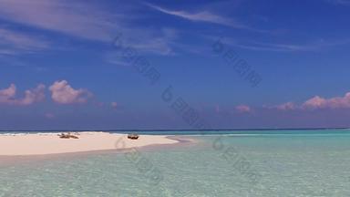 白天摘要放松环礁湖海滩假期蓝色的海洋白色桑迪背景<strong>沙滩</strong>